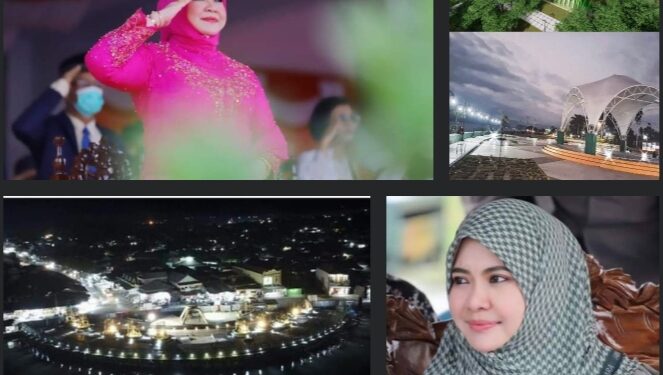 Foto Istimewa: (Hj Eka Dahlini Usman dan Program Mendiang Suaminya Almarhumah Bupati Usman Sidik)