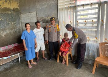 Hut Bhayangkara Ke 78, Polsek Pulau Bacan Saluran Bansos di Desa Kaputusan