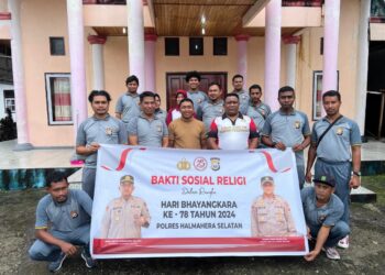 Jelang Hari Bhayangkara Ke-78, Polres Halsel Gelar Baksos di Tempat Ibadah dan TPU