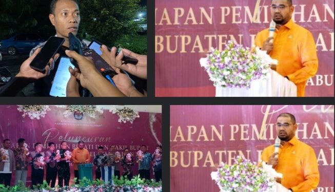Foto Istimewa: Ketua KPU Halmahera Selatan Tabrik S Talib Dan Bupati Halmahera Selatan Hasan Ali Bassam Kasuba